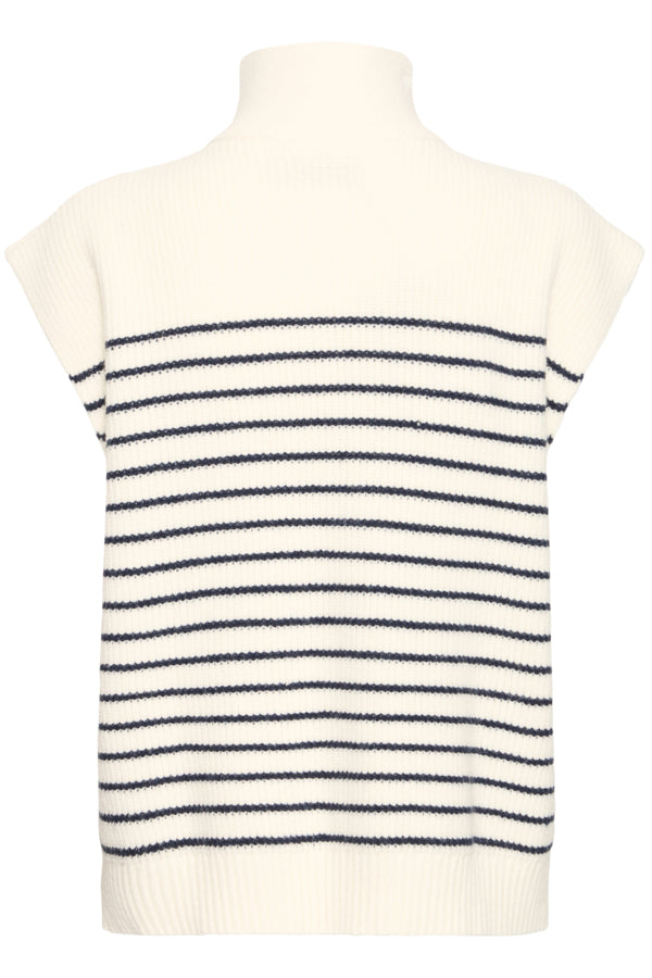 Fransa Vinna 1/4 Zip Stripe Sleeveless Knit