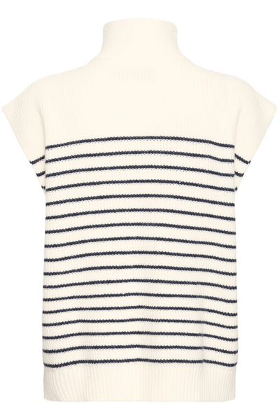 Fransa Vinna 1/4 Zip Stripe Sleeveless Knit