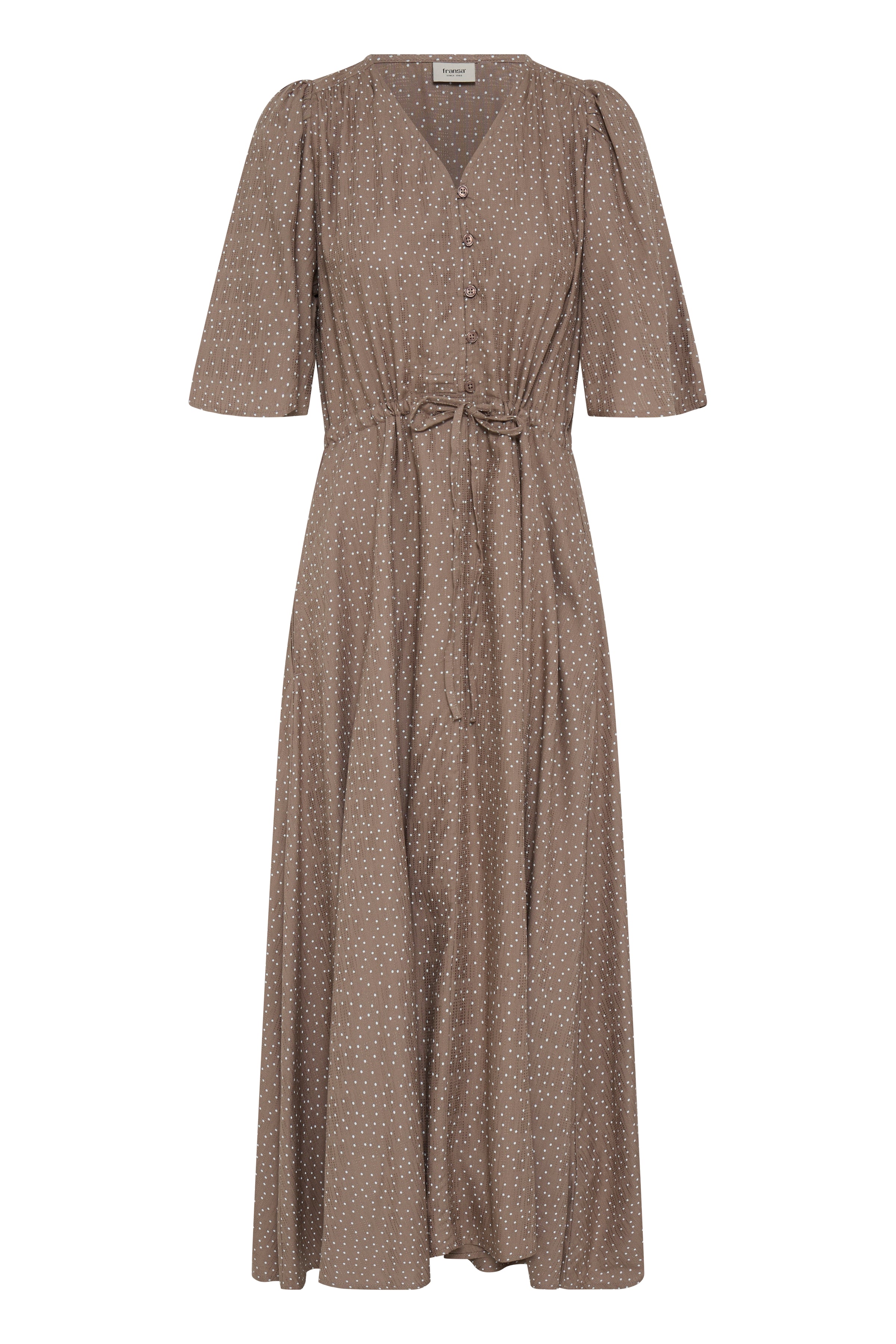 Fransa Laya Spot Print Button Front Midi Dress