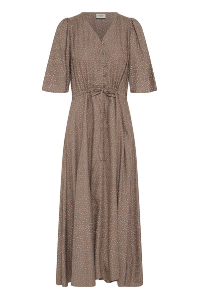 Fransa Laya Spot Print Button Front Midi Dress