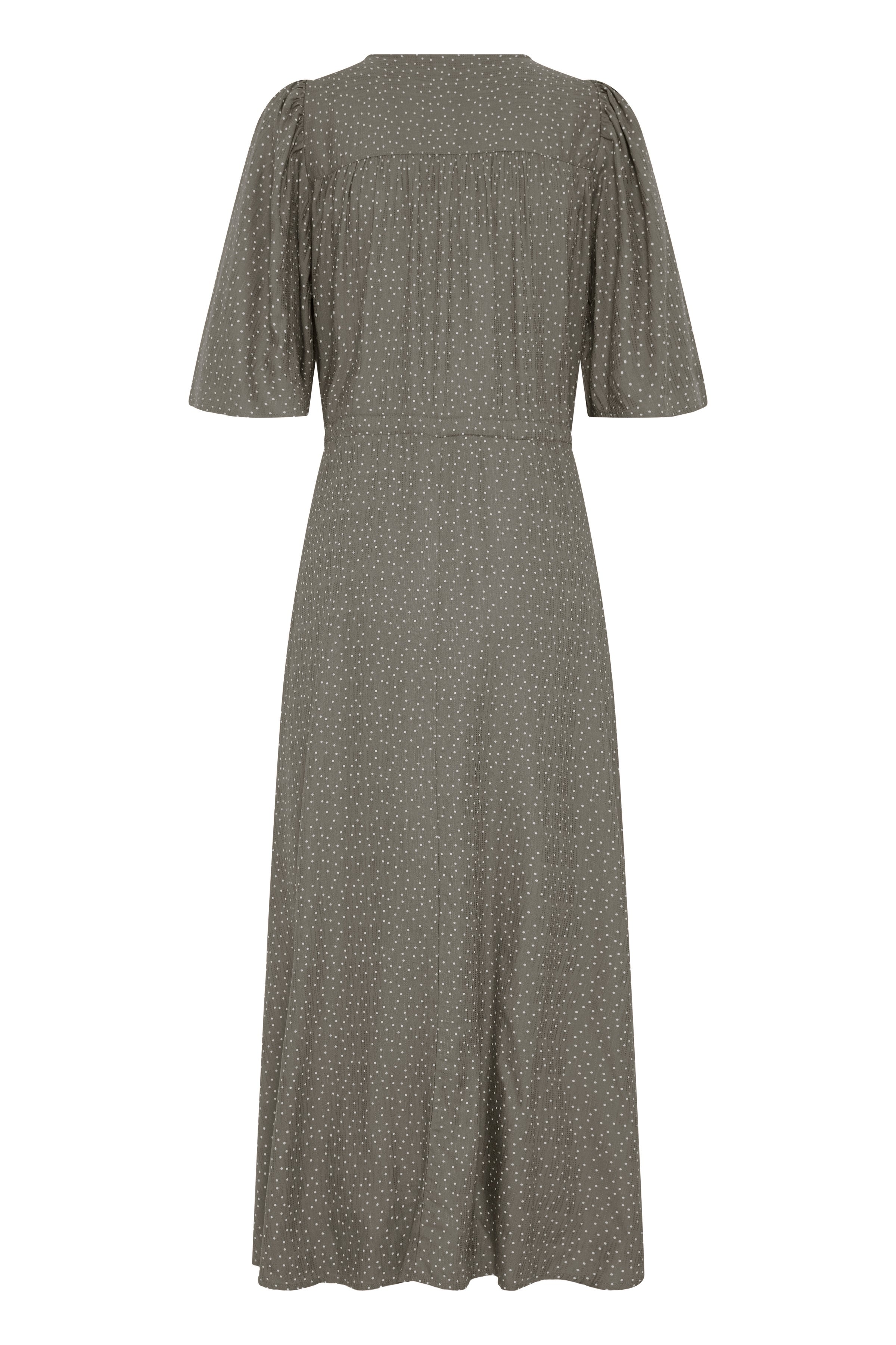 Fransa Laya Spot Print Button Front Midi Dress