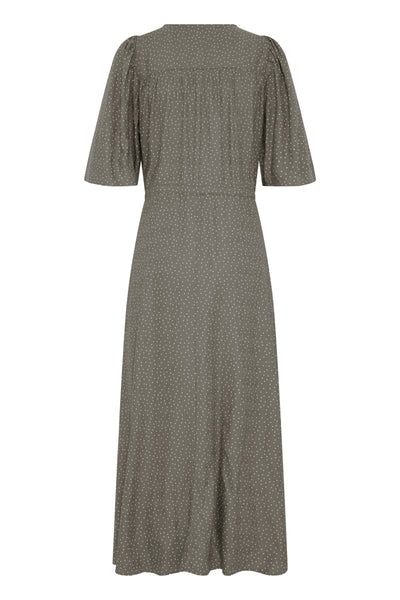 Fransa Laya Spot Print Button Front Midi Dress