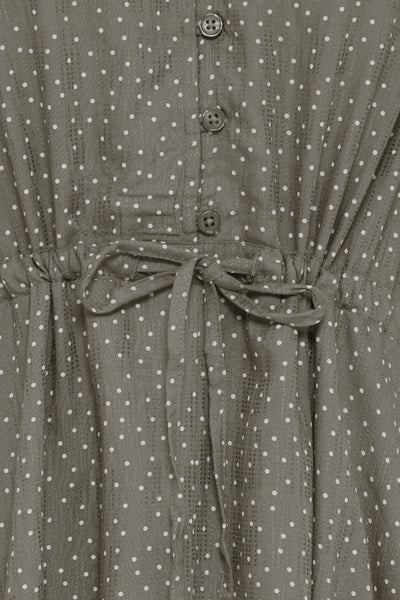 Fransa Laya Spot Print Button Front Midi Dress
