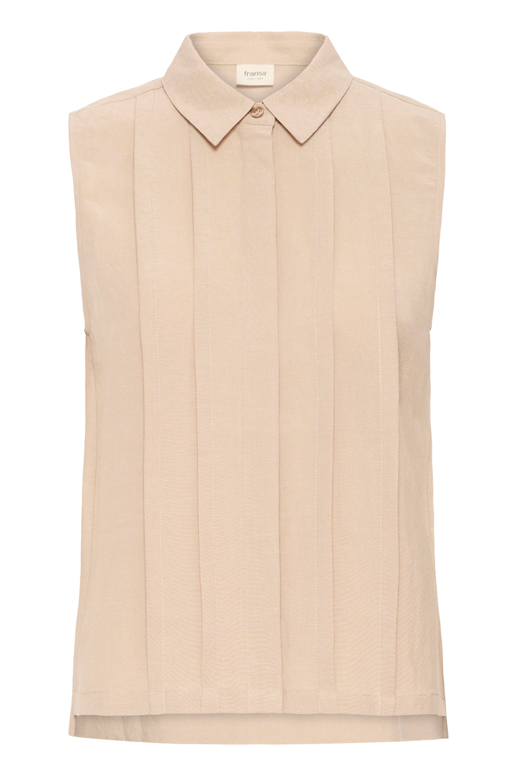 Fransa Adah Pintuck Pleated Sleeveless Blouse