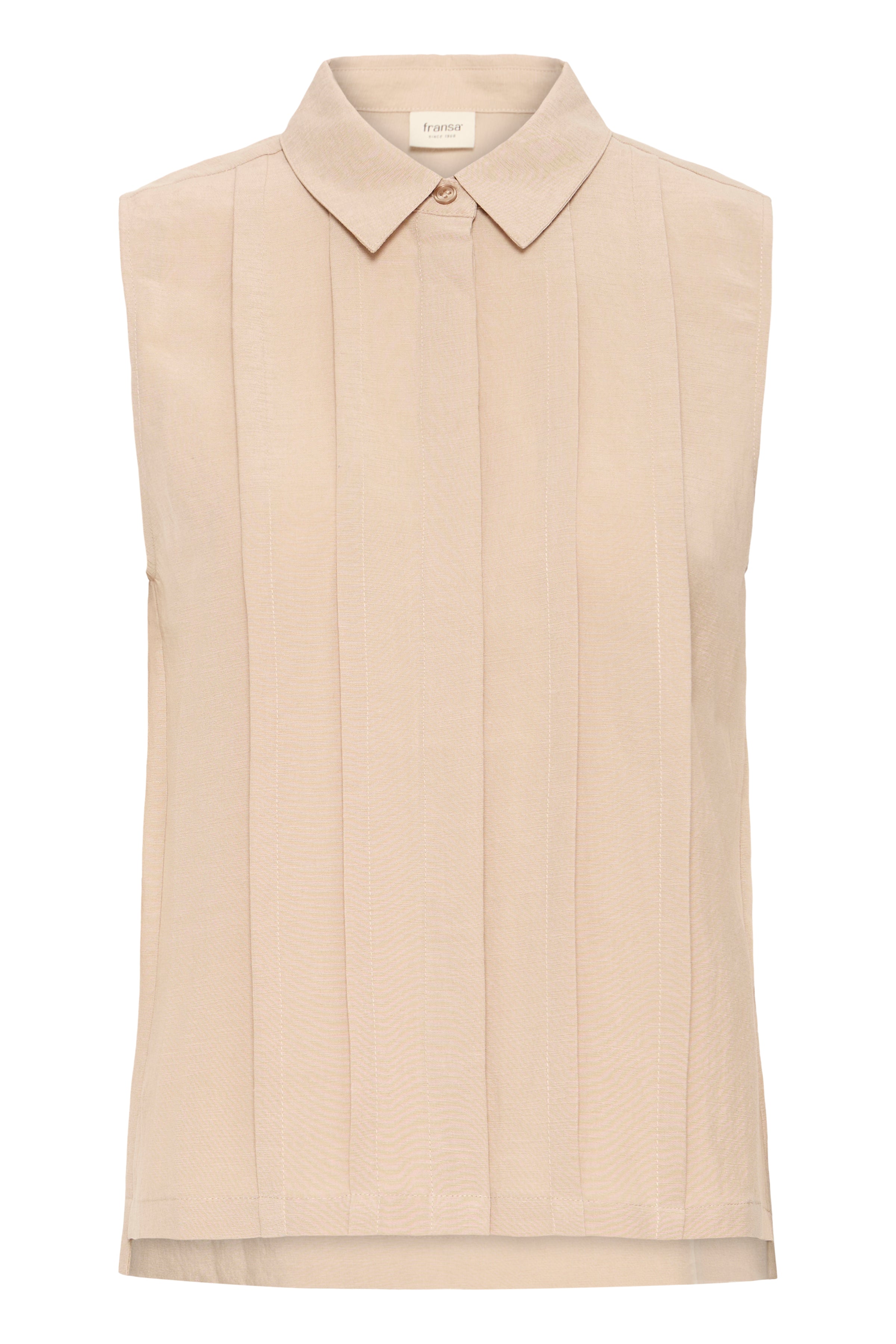 Fransa Adah Pintuck Pleated Sleeveless Blouse