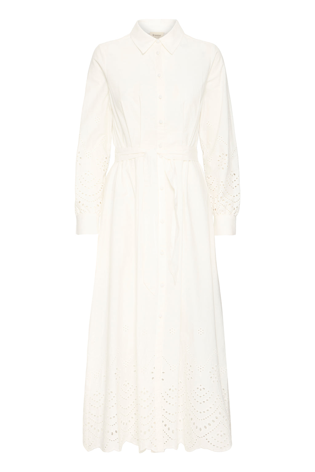 Fransa Glinda Broderie Anglaise Midi Shirt Dress