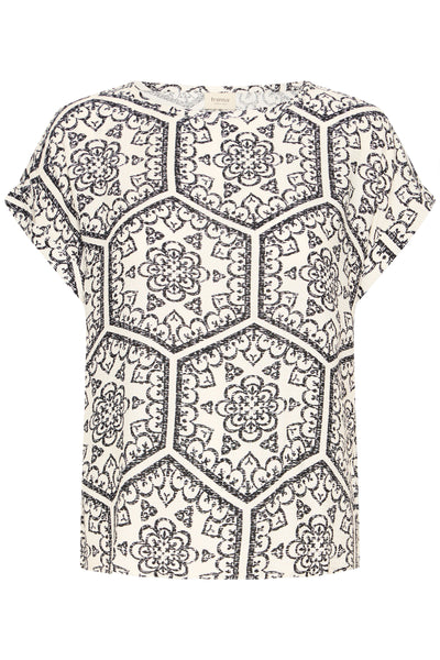 Fransa Oline Boho Print Short Sleeve Top
