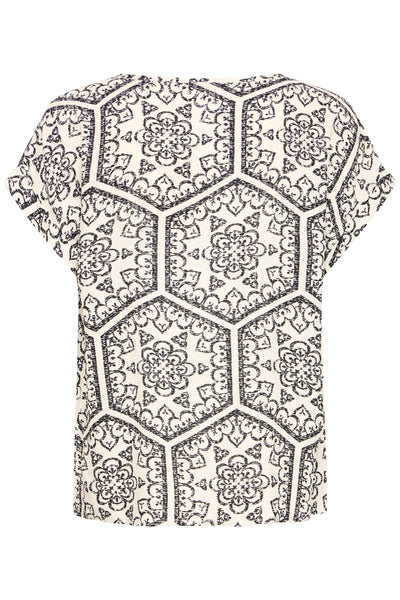 Fransa Oline Boho Print Short Sleeve Top