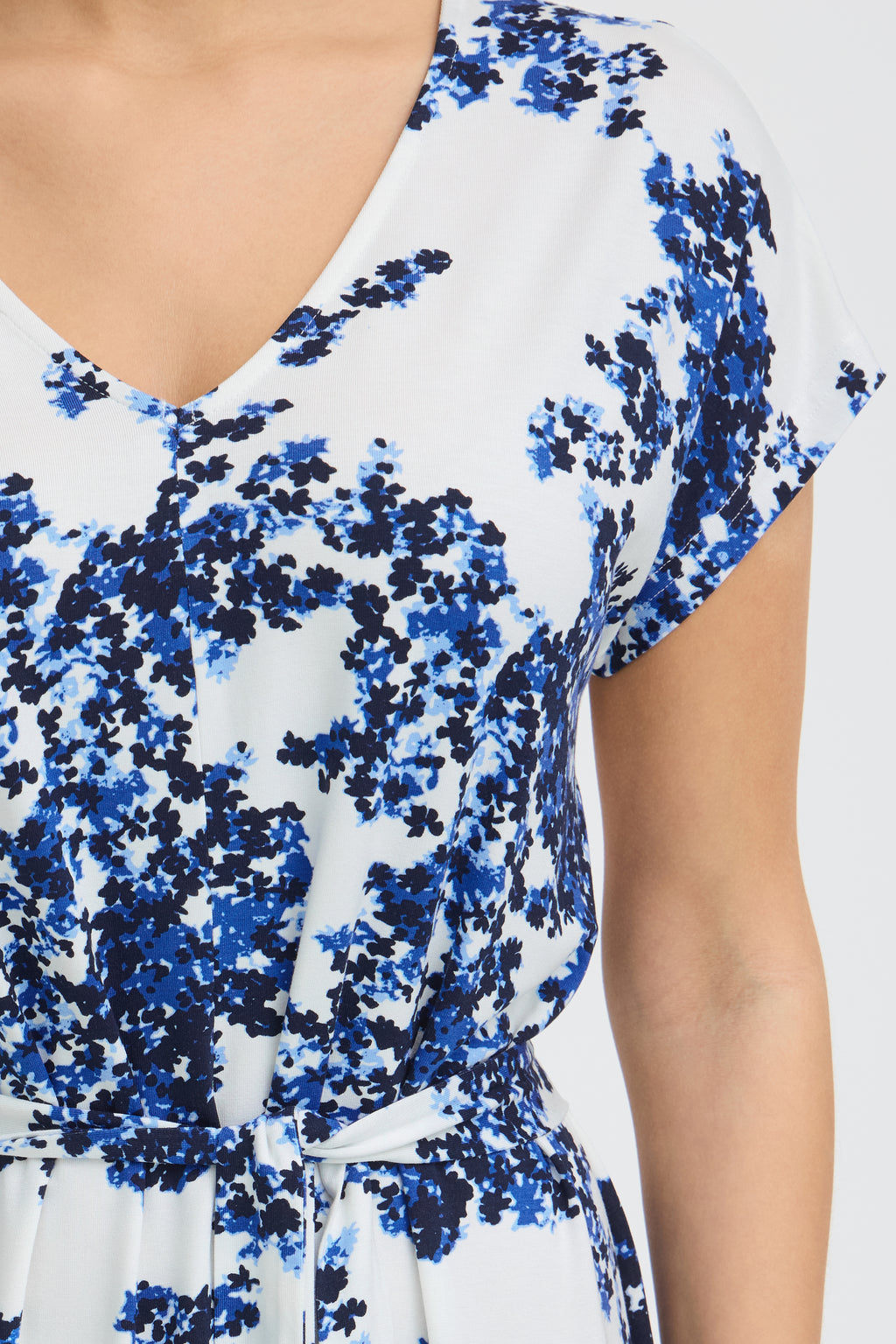 Fransa Amy Floral Pattern Tie Waist Dress