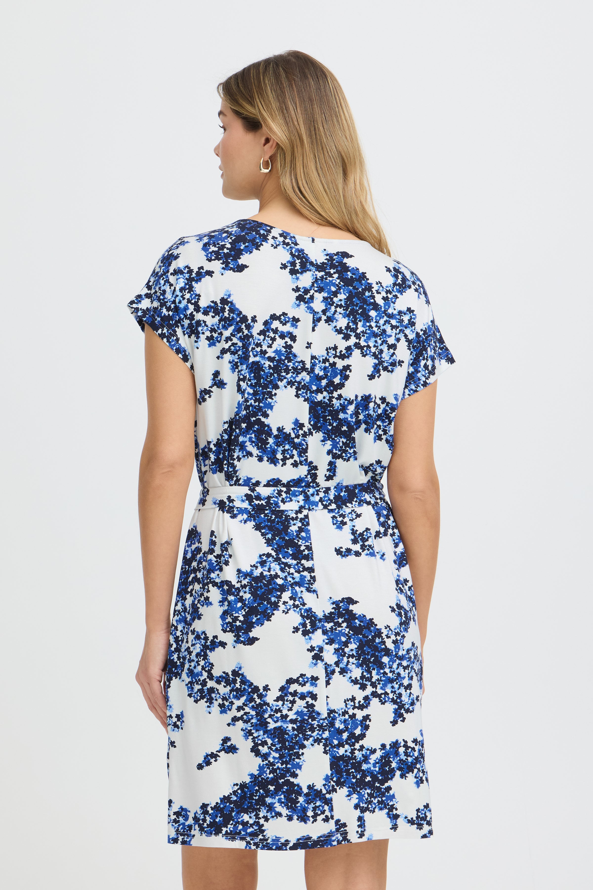Fransa Amy Floral Pattern Tie Waist Dress
