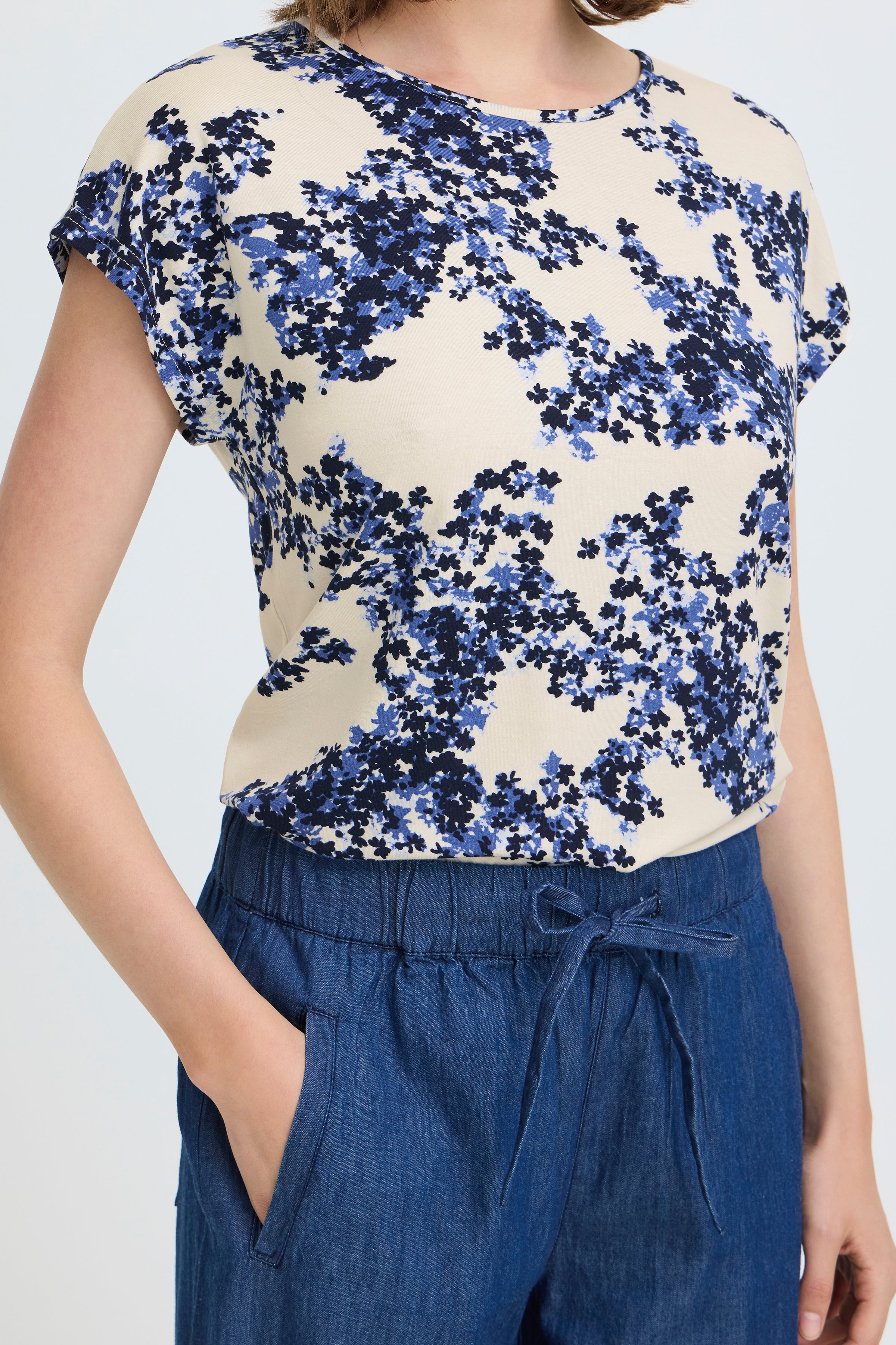 Fransa Amy Floral Pattern T-Shirt