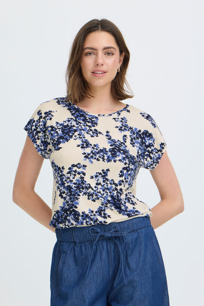 Fransa Amy Floral Pattern T-Shirt