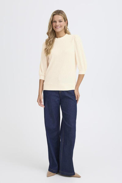 Fransa Damia Ribbed Knit T-Shirt