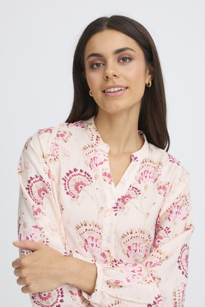 Fransa Kalia Floral Print Button Front Shirt