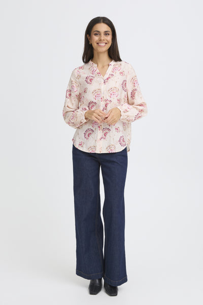 Fransa Kalia Floral Print Button Front Shirt