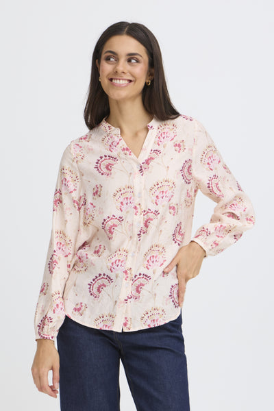 Fransa Kalia Floral Print Button Front Shirt