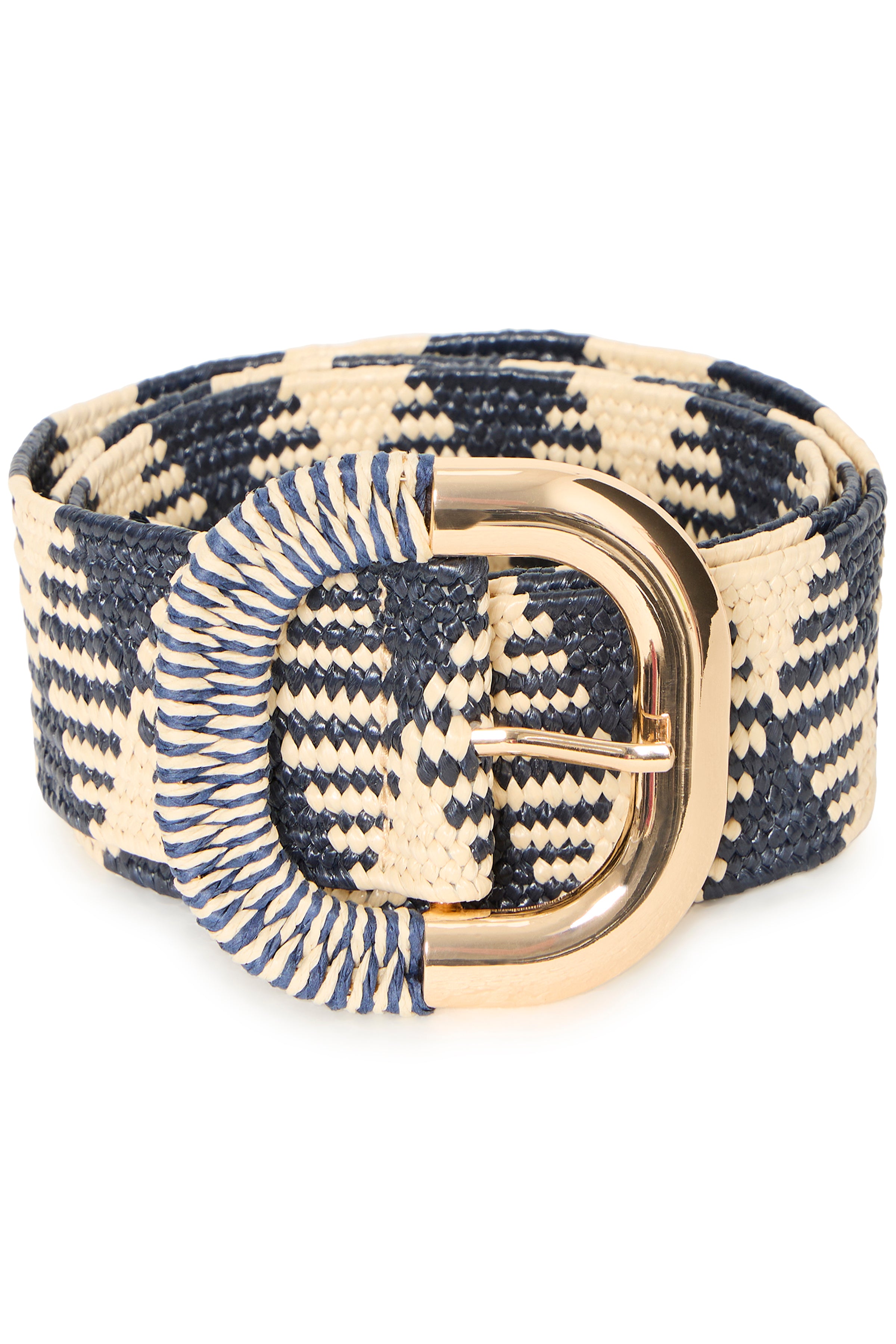 Fransa Isolda Patterned Woven Waist Belt