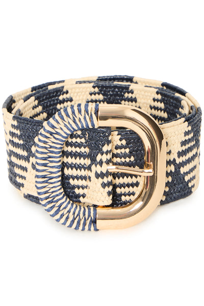 Fransa Isolda Patterned Woven Waist Belt