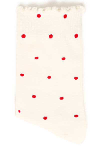 Fransa Sina Socks - Red Polkadot & Floral
