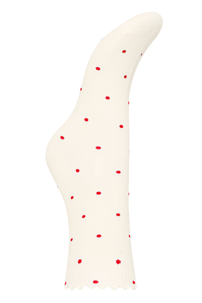Fransa Sina Socks - Red Polkadot & Floral