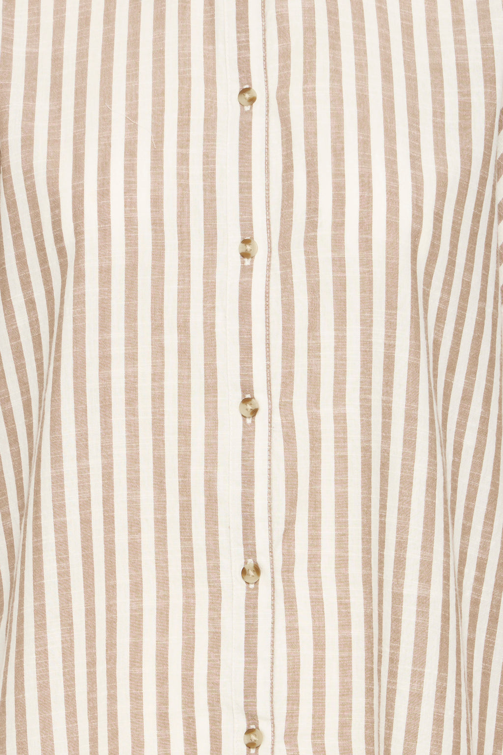 Fransa Hebe Cotton Stripe Slouchy Shirt - Beige