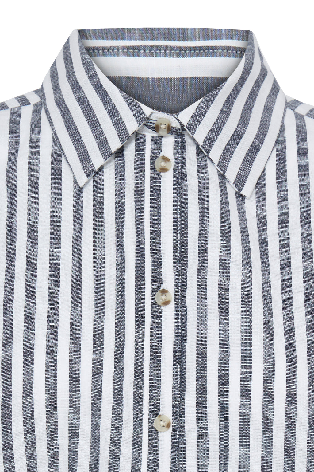 Fransa Hebe Cotton Stripe Slouchy Shirt - Navy