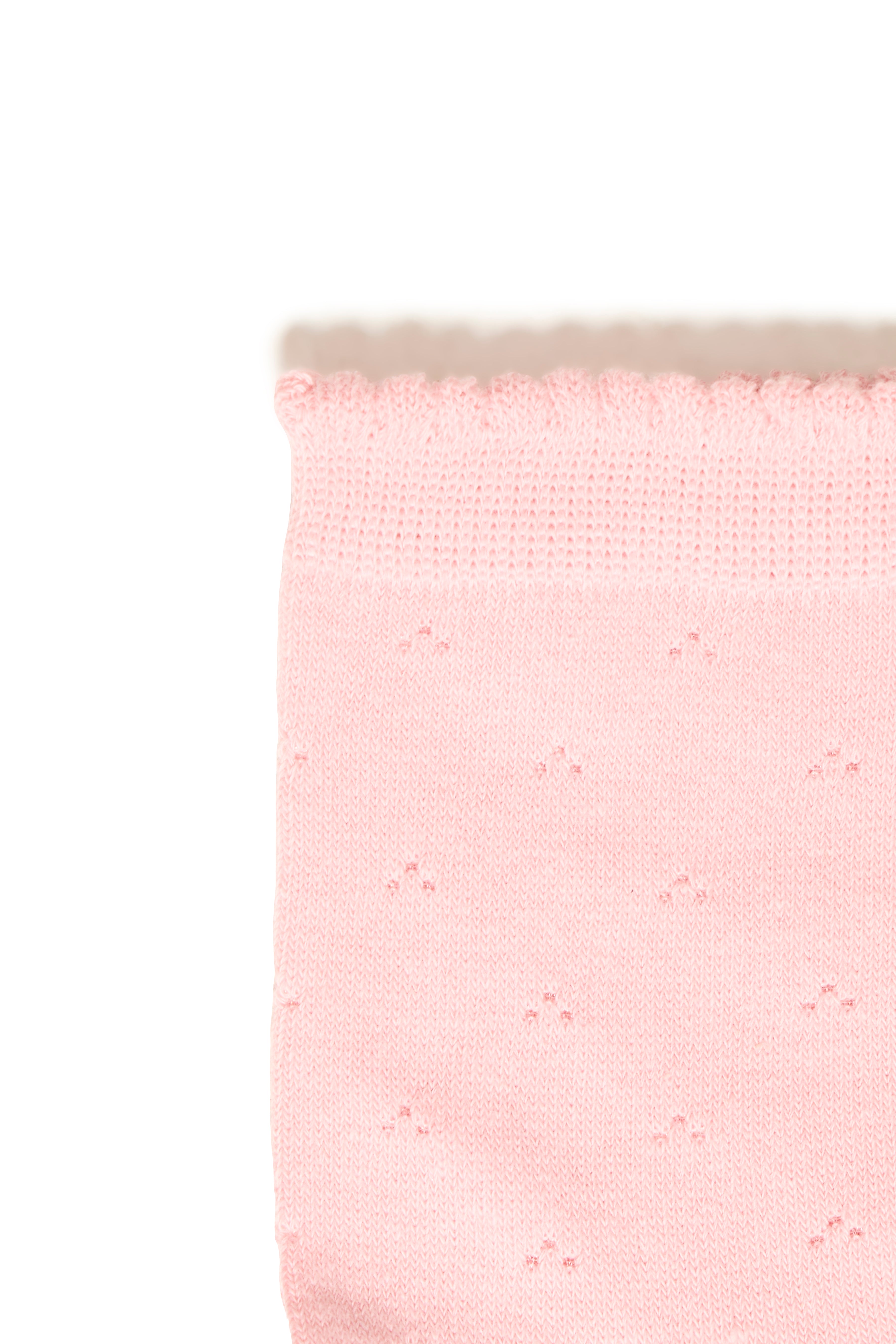 Fransa Rosella Pointelle Socks - Pink & Cream