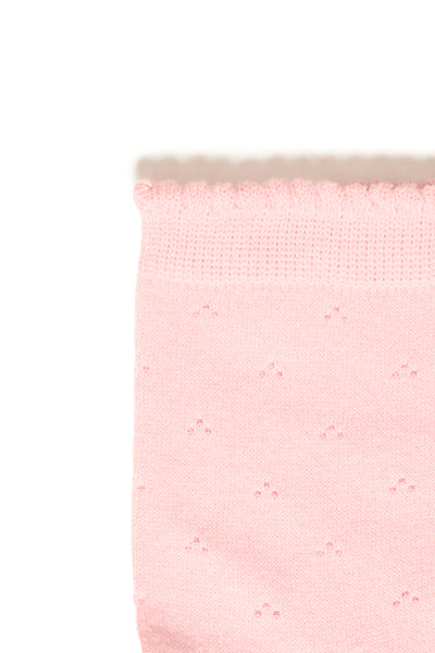 Fransa Rosella Pointelle Socks - Pink & Cream