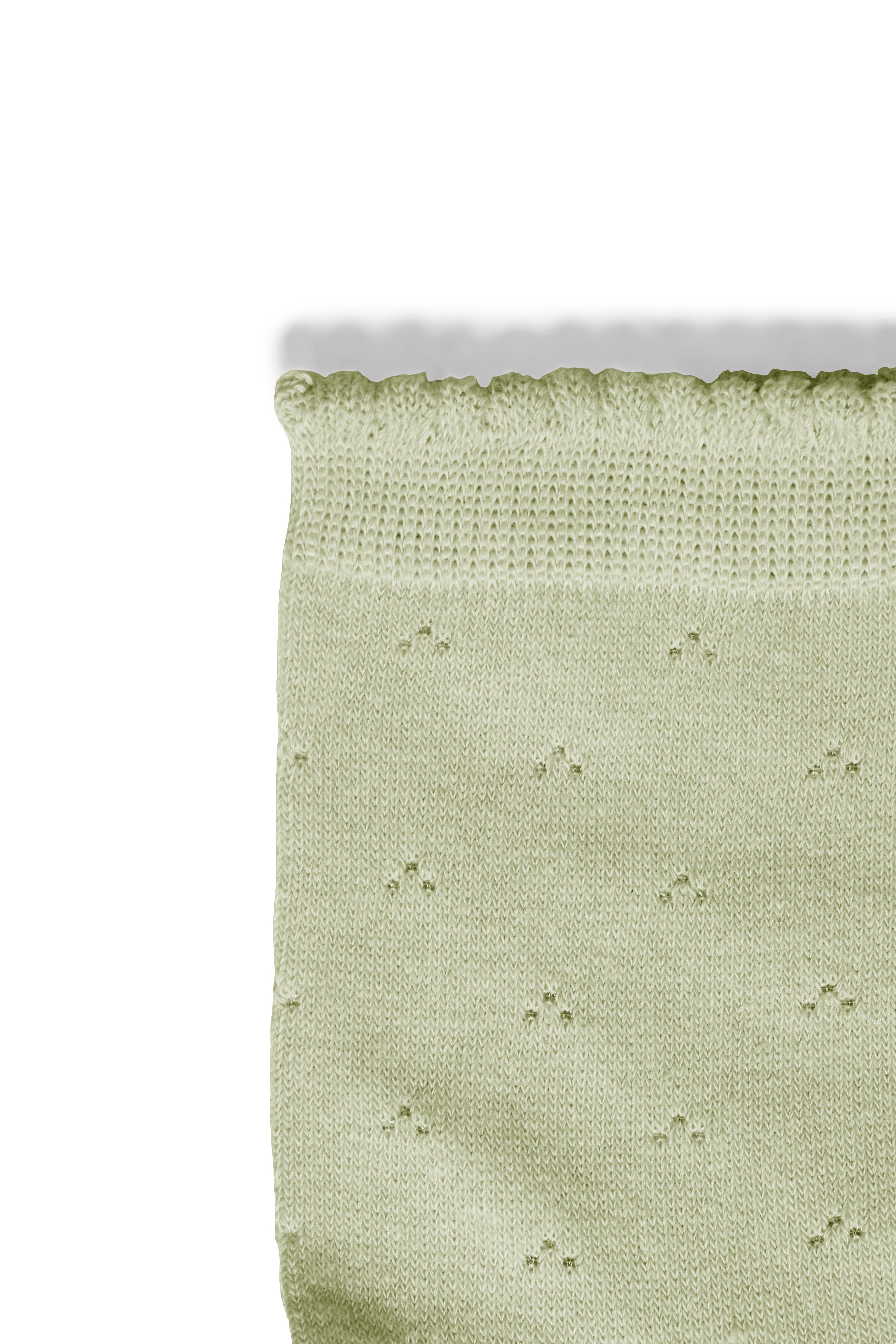 Fransa Rosella Pointelle Socks - Sage & Cream