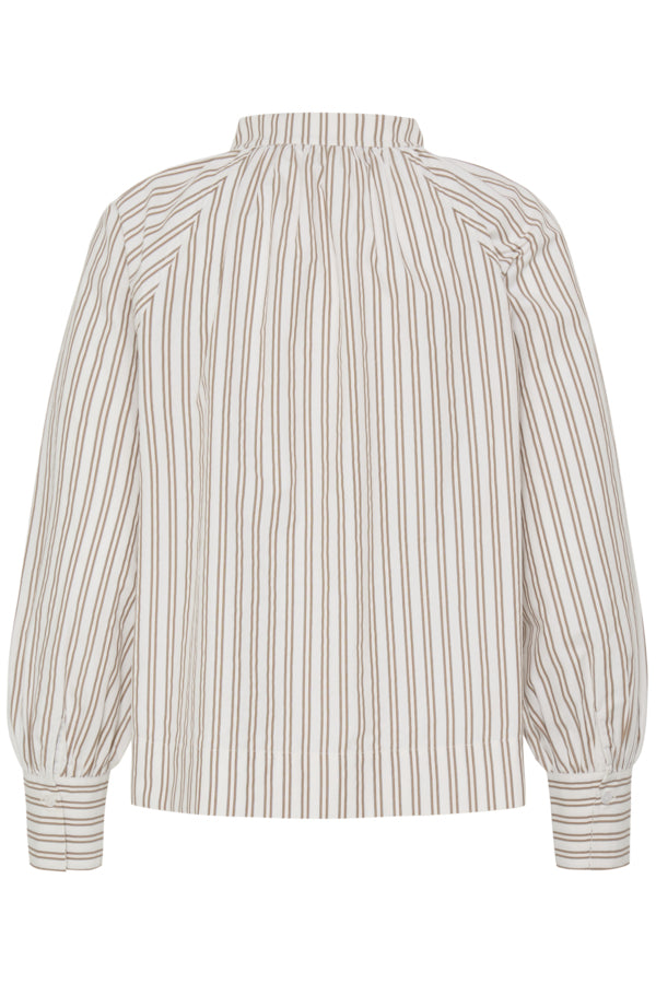 Fransa Zaba High Neck Stripe Blouse