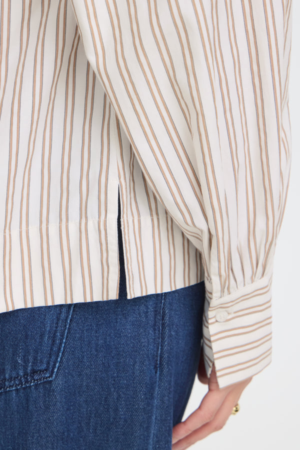 Fransa Zaba High Neck Stripe Blouse