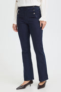 Fransa Lissi Hanna Button Front Slim Straight Jeans