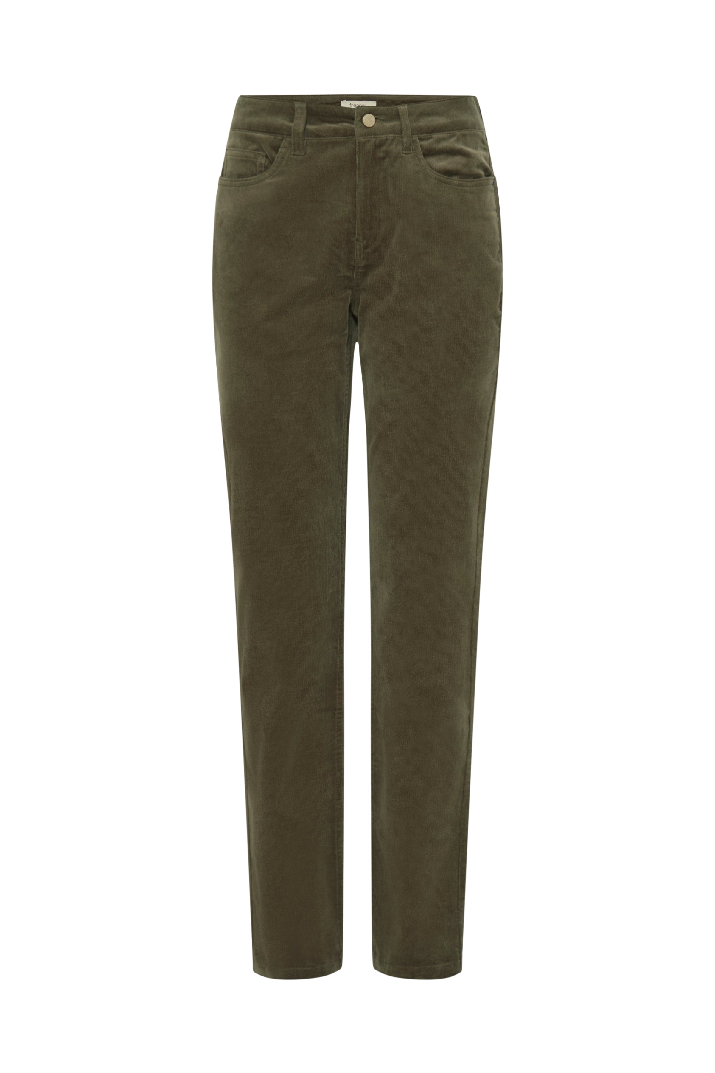 Fransa Tessa Cord Straight Leg Trousers – Olive