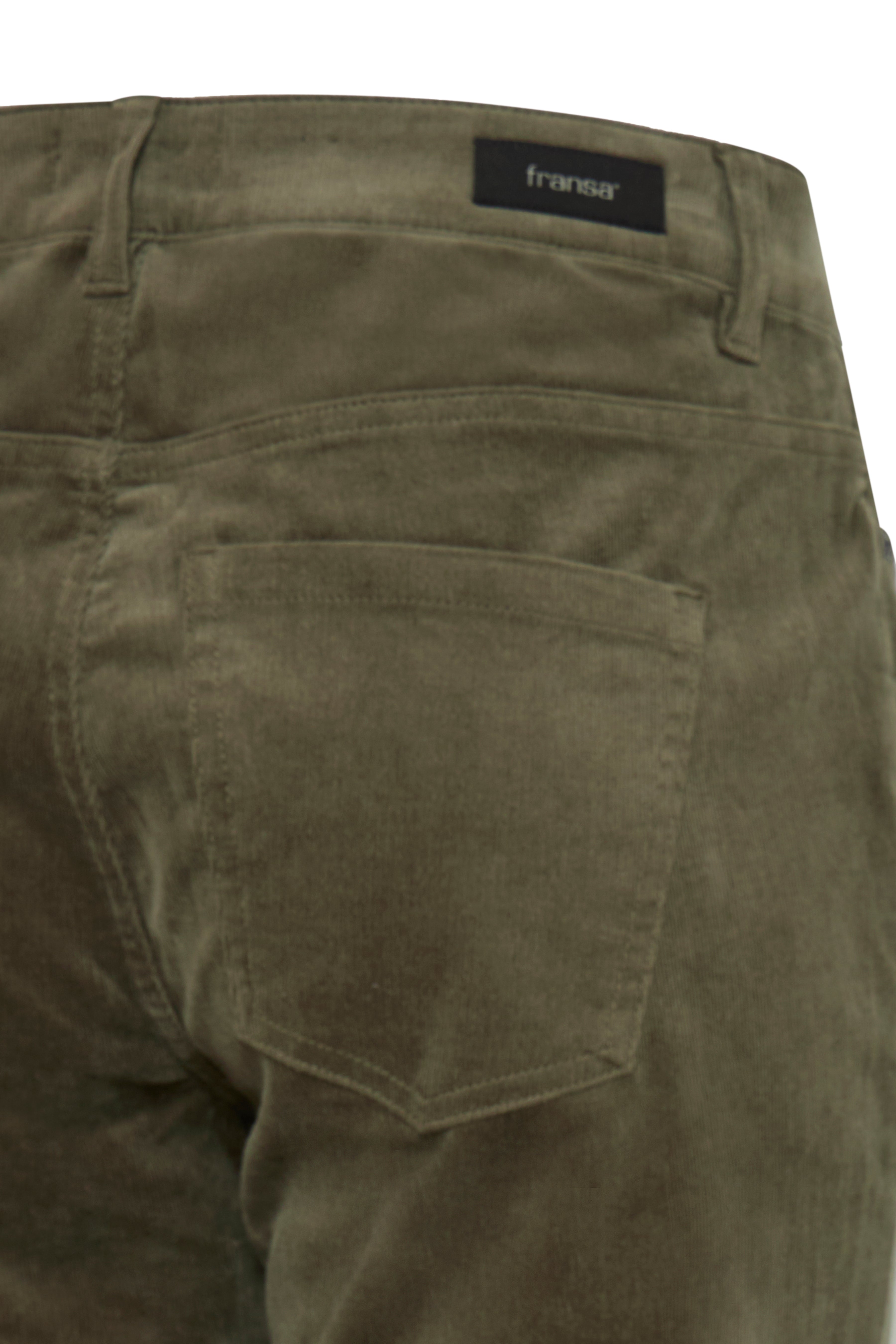 Fransa Tessa Cord Straight Leg Trousers – Olive