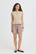 Fransa Prim Crochet Lace Sleeveless Top
