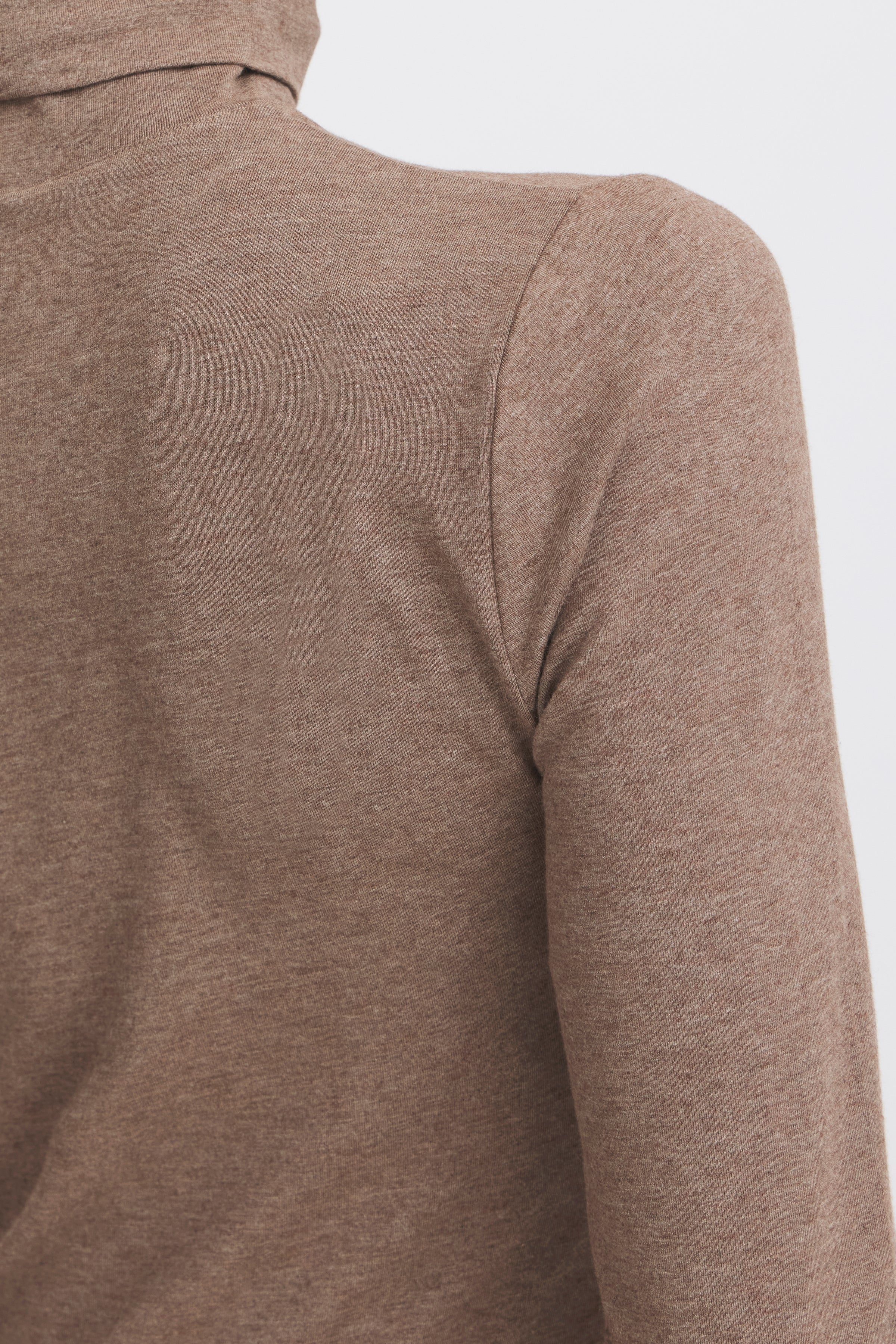 B.Young Pamila Long Sleeve Roll Neck Top - Walnut Taupe