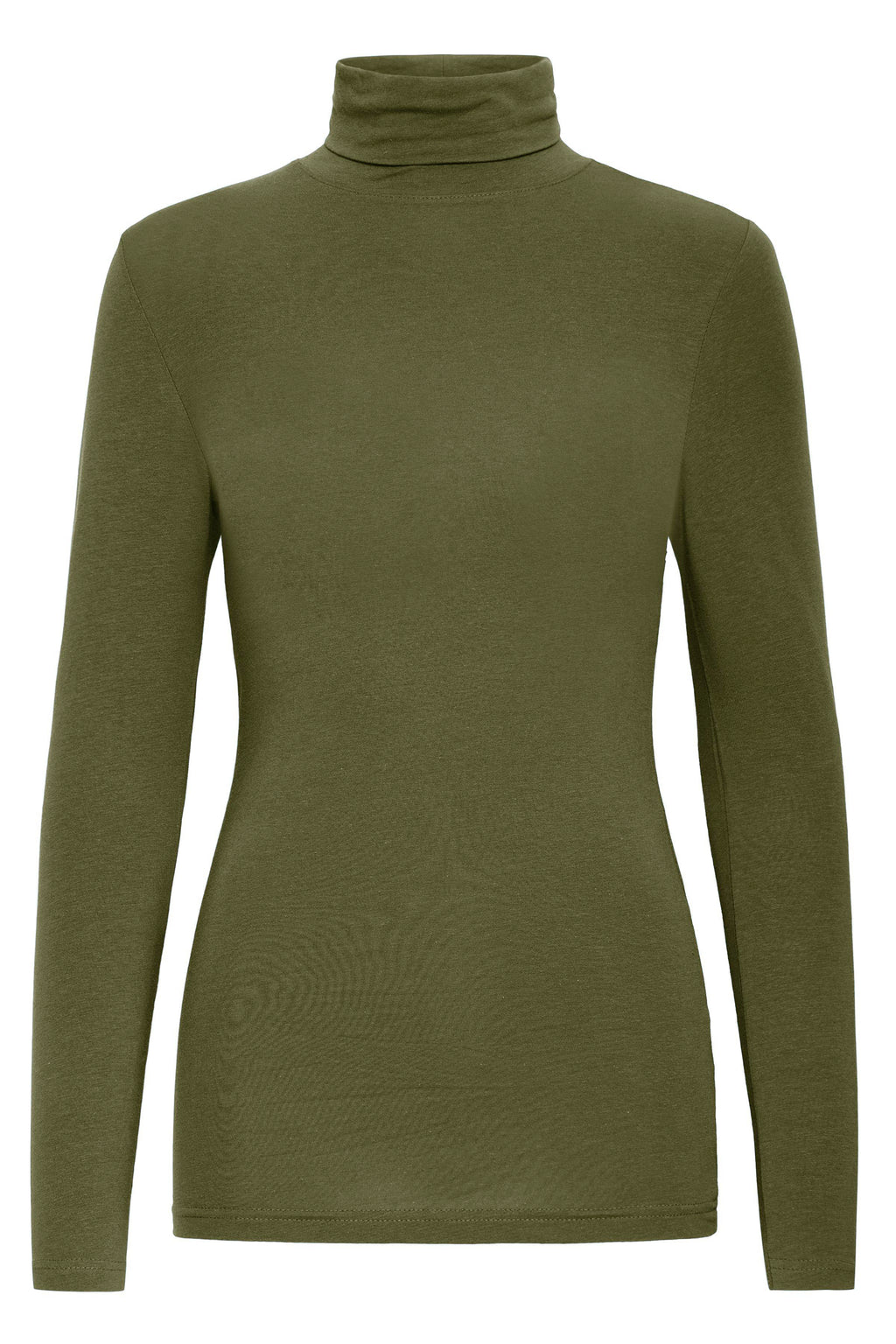 B.Young Pamila Long Sleeve Roll Neck Top - Khaki Green
