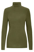 B.Young Pamila Long Sleeve Roll Neck Top - Khaki Green