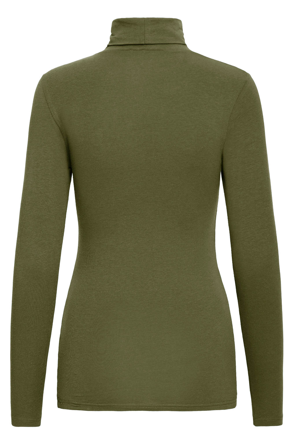 B.Young Pamila Long Sleeve Roll Neck Top - Khaki Green