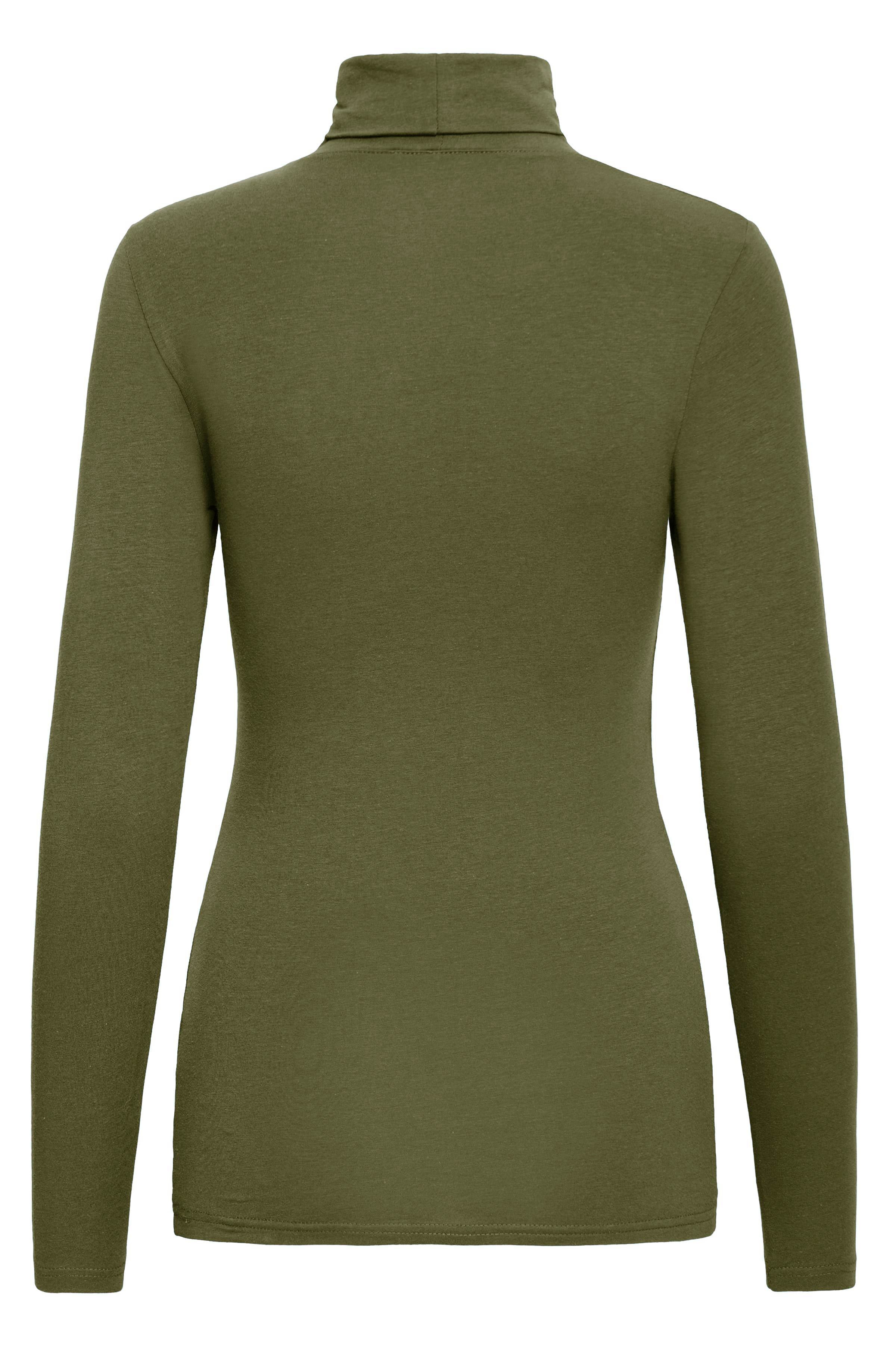 B.Young Pamila Long Sleeve Roll Neck Top - Khaki Green