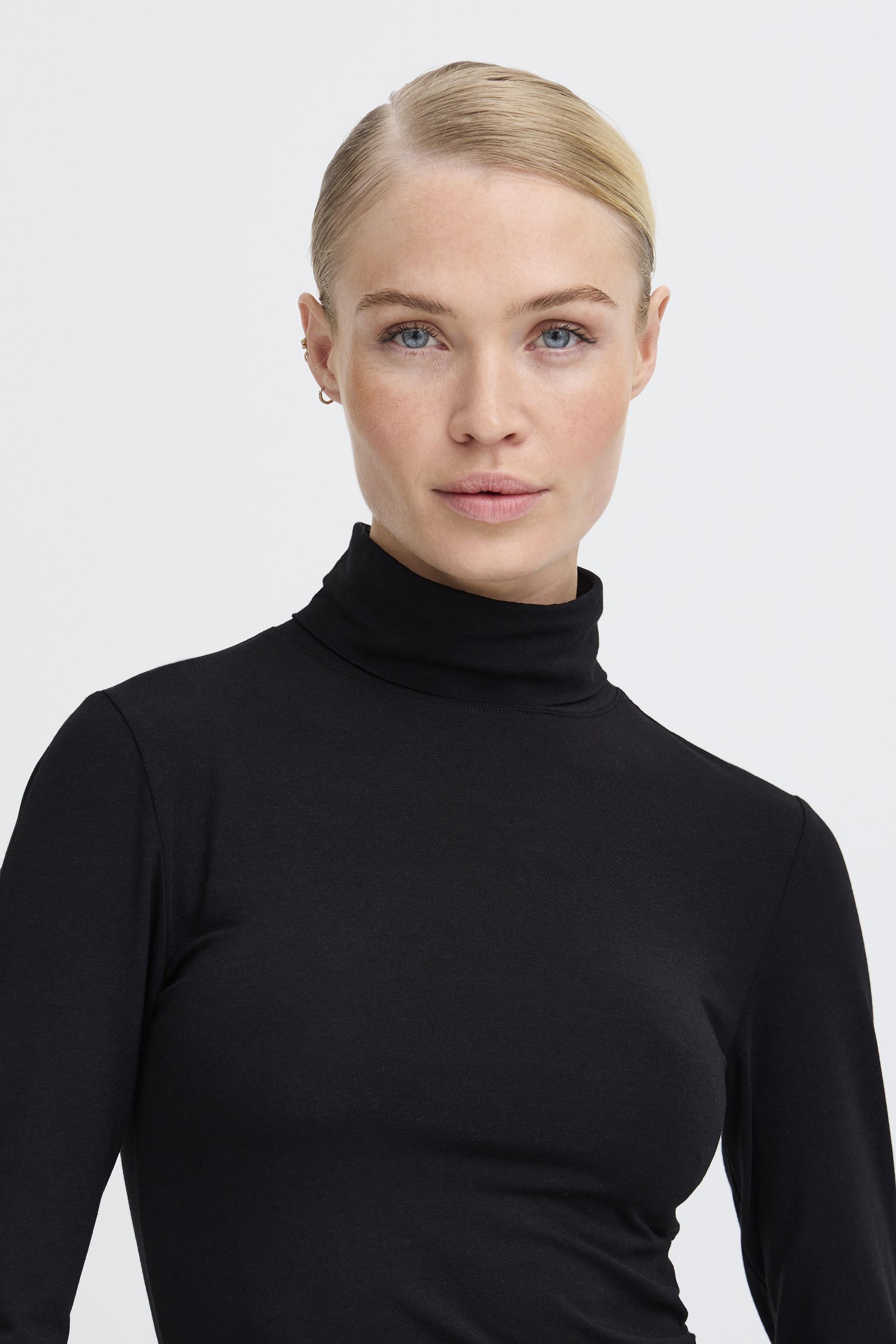 B.Young Pamila Long Sleeve Roll Neck Top - Black