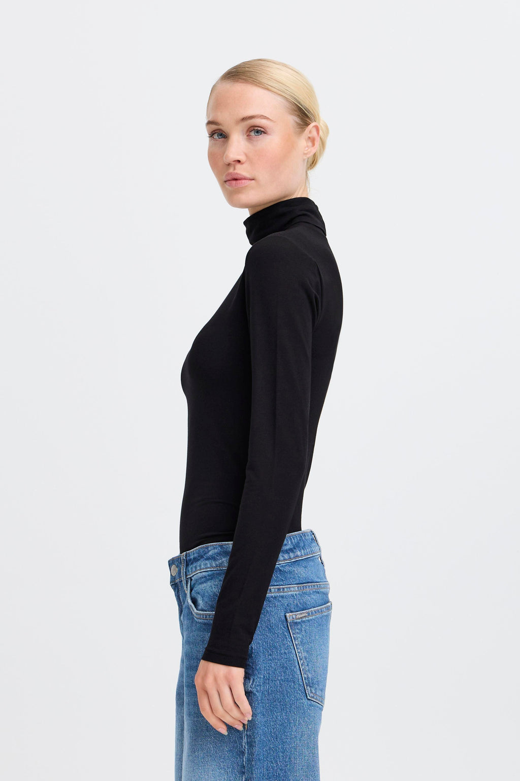 B.Young Pamila Long Sleeve Roll Neck Top - Black