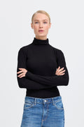 B.Young Pamila Long Sleeve Roll Neck Top - Black