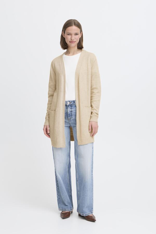 B.Young Nonina Open Drape Cardigan - Beige
