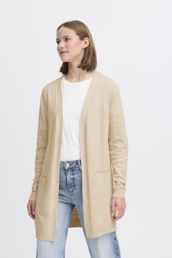 B.Young Nonina Open Drape Cardigan - Beige