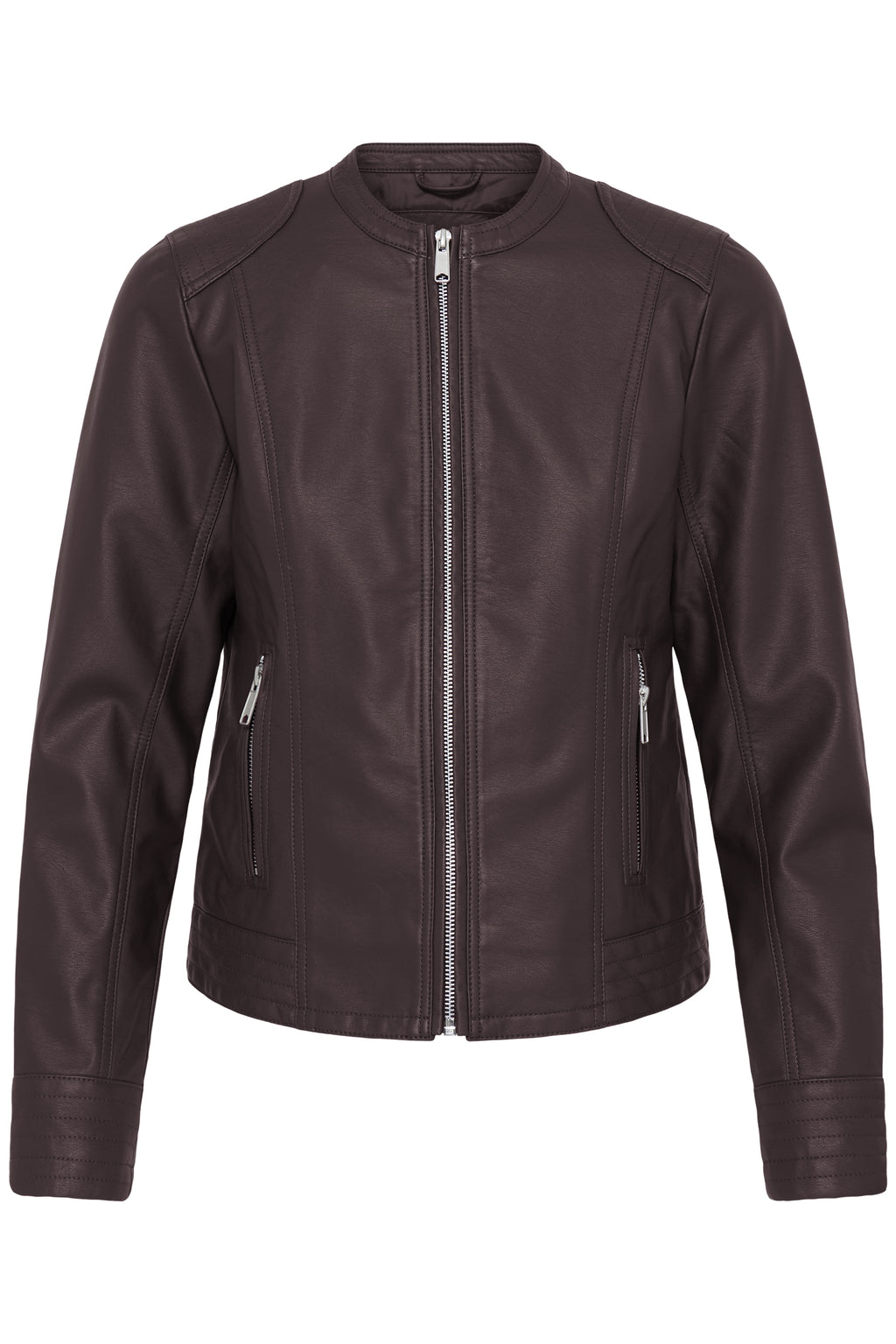 B.Young Acom Faux Leather Biker Jacket - Chocolate