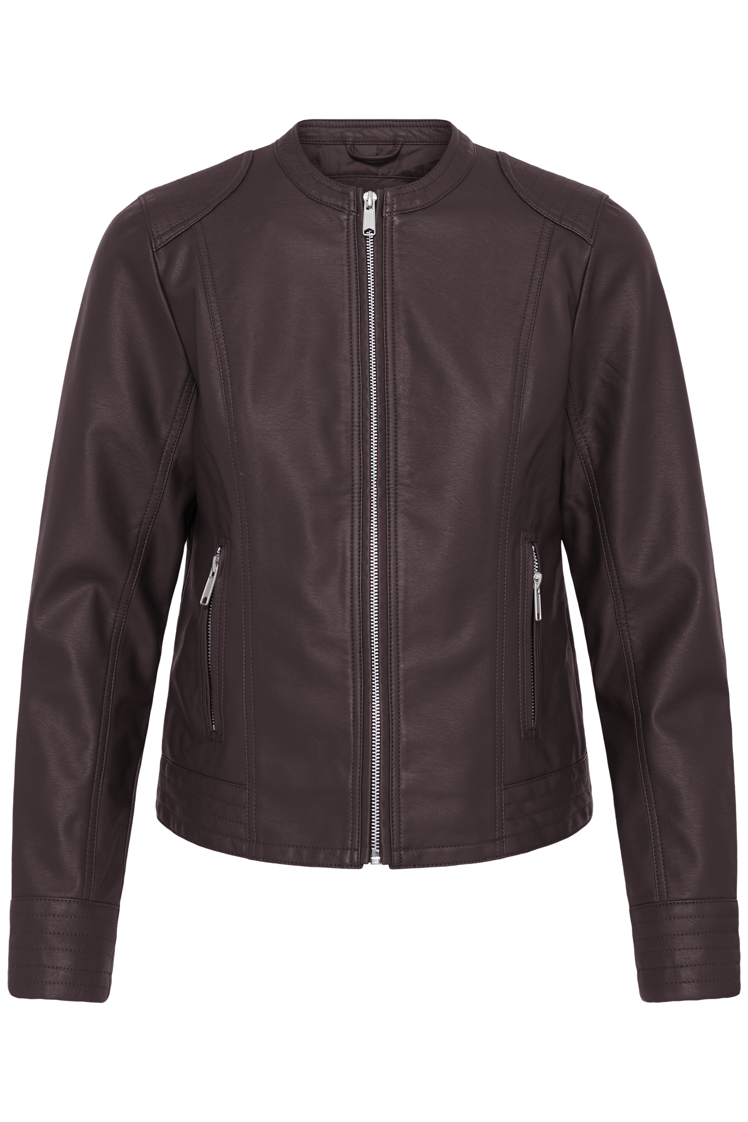 B.Young Acom Faux Leather Biker Jacket - Chocolate
