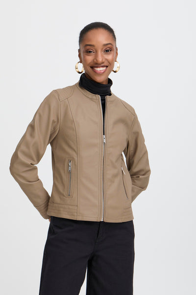 B.Young Acom Faux Leather Biker Jacket