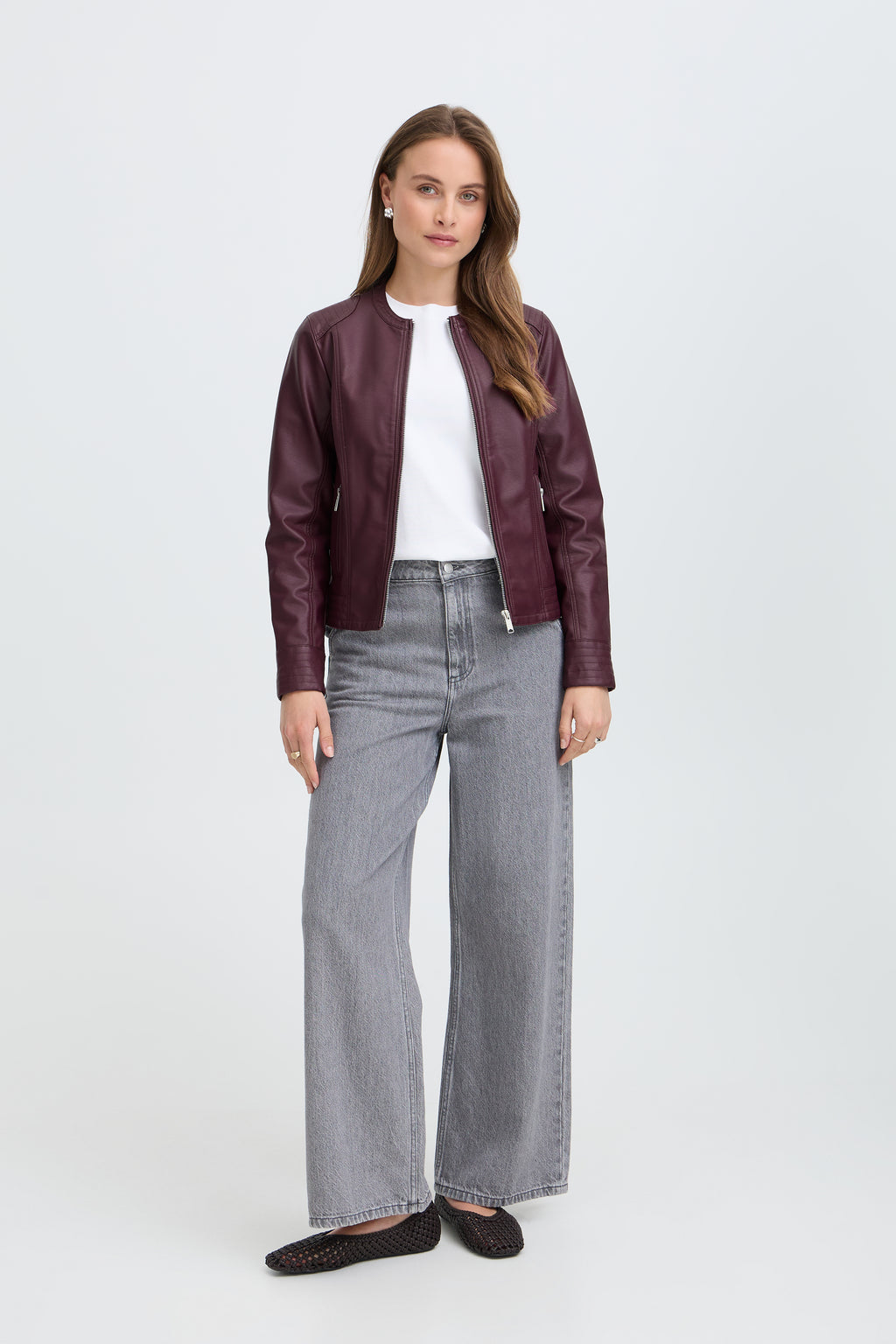 B.Young Acom Faux Leather Biker Jacket - Fig
