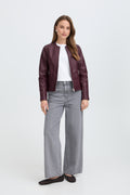 B.Young Acom Faux Leather Biker Jacket - Fig